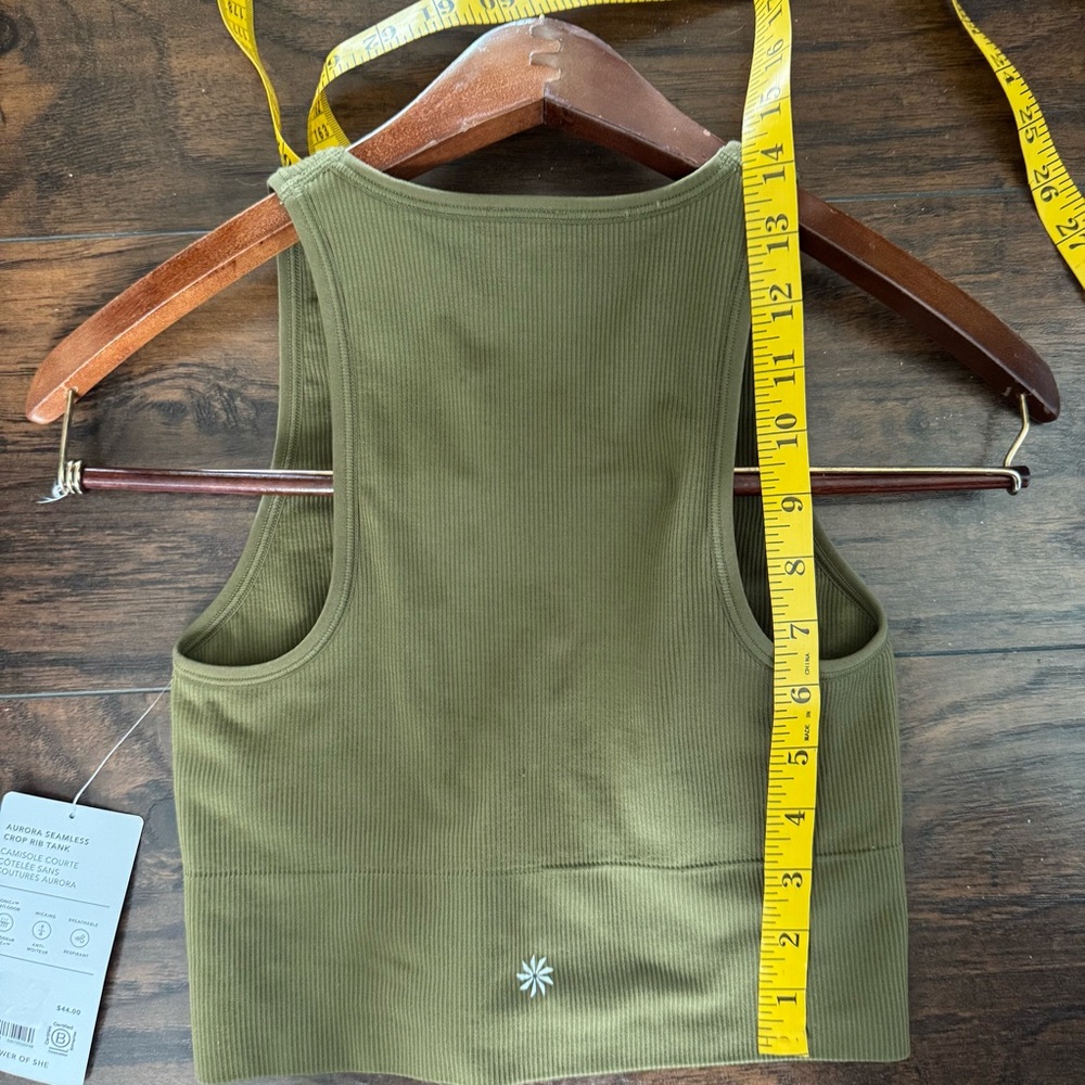 Athleta Aurora NWT crop rib tank XS olive green - Picture 8 of 10